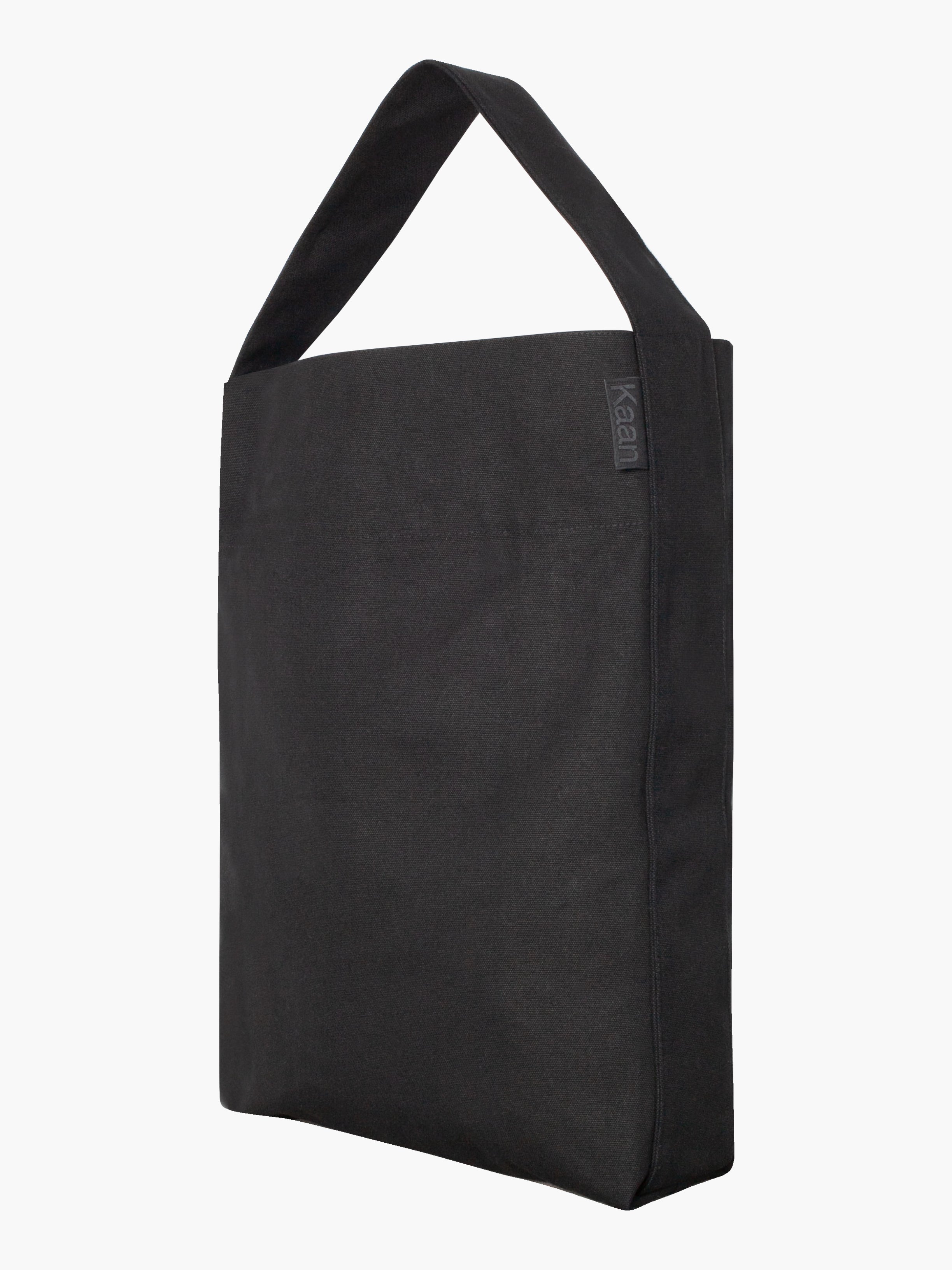 Bucket Tote in Black with Contrast Stitching