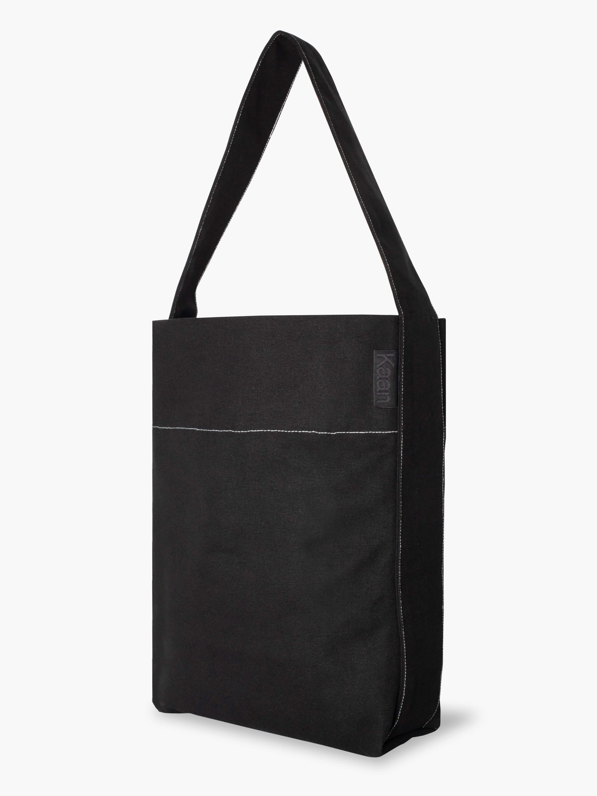 Midi Bucket - Black Cotton with Contrast Stitch